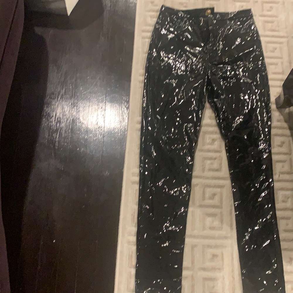 FashionNova Latex Bodysuit & High Waist Latex pants set